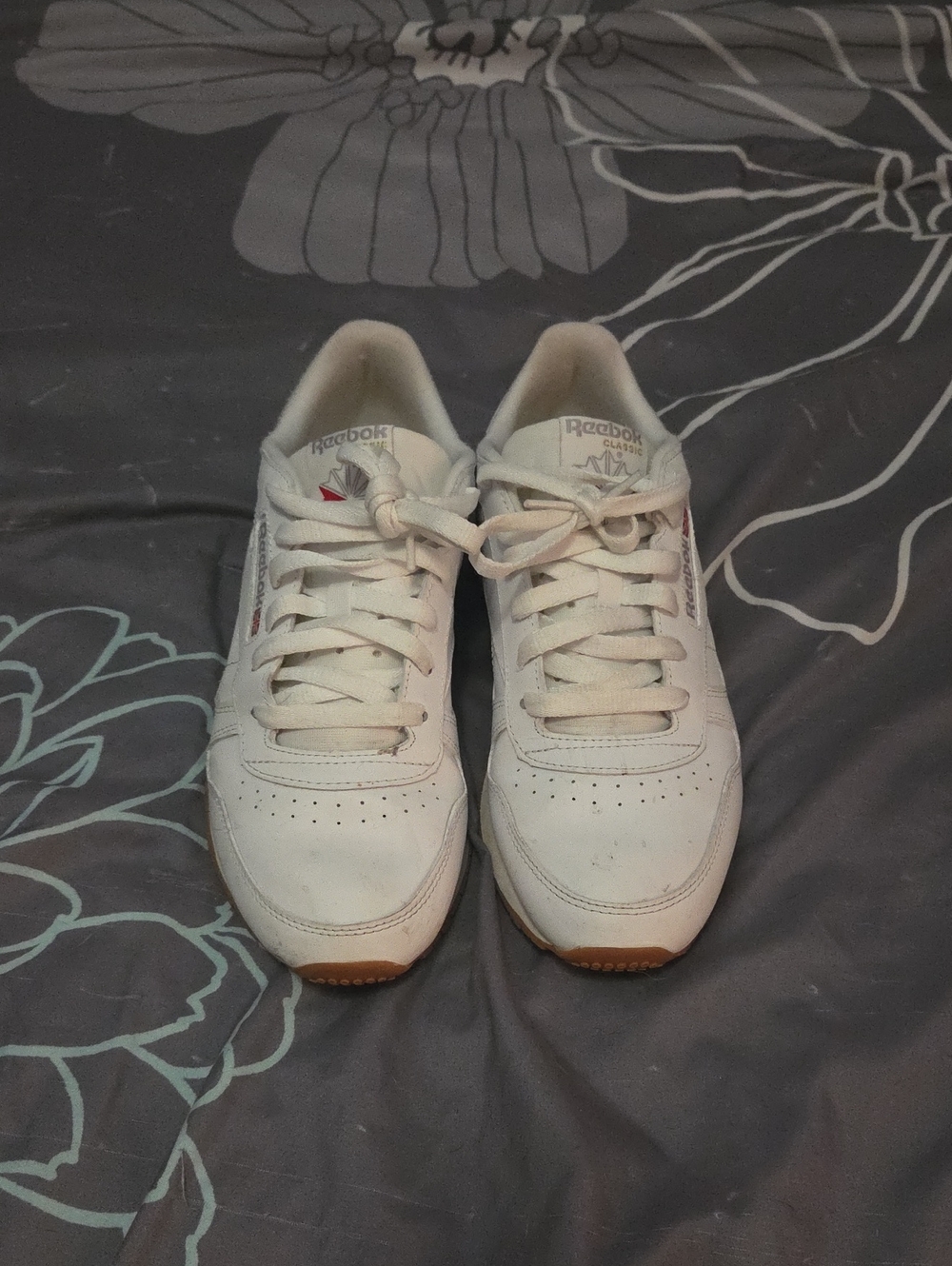 Reebok Women’s White Leather Low-Top Sneakers with Gum Outsole
